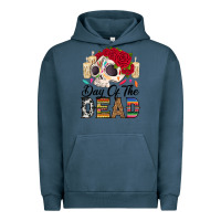 Pigment Midnight Navy Day of the dead skeleton Urban Hoodie - RanaPortraitStore
