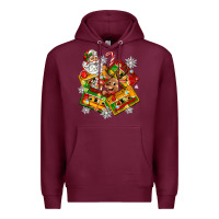 Burgundy christmas cassette tapes Premium Hoodie - Zillion Design Studio
