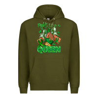 Army Green green ribbon liver cancer afro girl sneakers Premium Hoodie - RanaPortraitStore