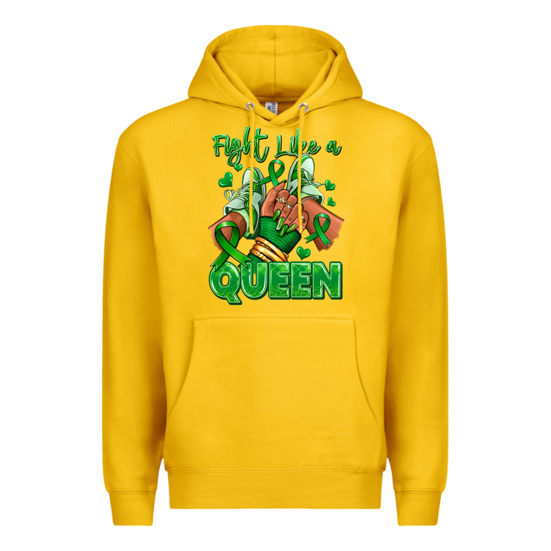 Green Ribbon Liver Cancer Afro Girl Sneakers Premium Hoodie by RanaPortraitStore | Teevron
