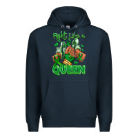 Navy green ribbon liver cancer afro girl sneakers Premium Hoodie - RanaPortraitStore