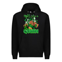 Black green ribbon liver cancer afro girl sneakers Premium Hoodie - RanaPortraitStore