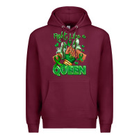 Burgundy green ribbon liver cancer afro girl sneakers Premium Hoodie - RanaPortraitStore