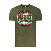 Vintage Olive Merry Drunk I'am Christmas Vintage Tee - Artiststas