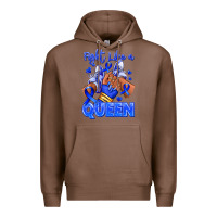 Chestnut fight like a queen navy blue colon cancer afro gir Premium Hoodie - RanaPortraitStore