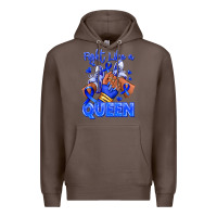 Coffee fight like a queen navy blue colon cancer afro gir Premium Hoodie - RanaPortraitStore