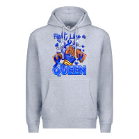 Heather Grey fight like a queen navy blue colon cancer afro gir Premium Hoodie - RanaPortraitStore