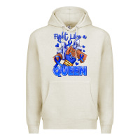 Fight Like A Queen Navy Blue Colon Cancer Afro Gir Premium Hoodie | Teevron