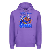 Purple fight like a queen navy blue colon cancer afro gir Premium Hoodie - RanaPortraitStore