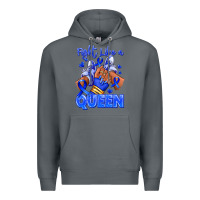 Rock fight like a queen navy blue colon cancer afro gir Premium Hoodie - RanaPortraitStore