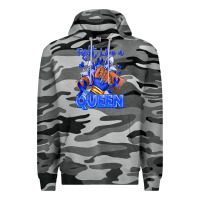Slate Camo fight like a queen navy blue colon cancer afro gir Premium Hoodie - RanaPortraitStore