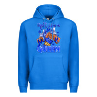 True Royal fight like a queen navy blue colon cancer afro gir Premium Hoodie - RanaPortraitStore