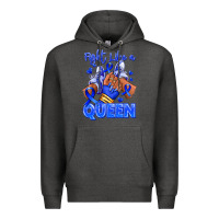 Charcoal Heather fight like a queen navy blue colon cancer afro gir Premium Hoodie - RanaPortraitStore