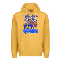 Mustard fight like a queen navy blue colon cancer afro gir Premium Hoodie - RanaPortraitStore