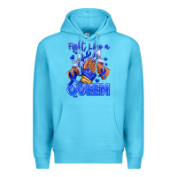 Ocean Blue fight like a queen navy blue colon cancer afro gir Premium Hoodie - RanaPortraitStore
