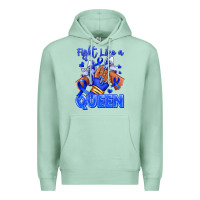 Seafoam fight like a queen navy blue colon cancer afro gir Premium Hoodie - RanaPortraitStore