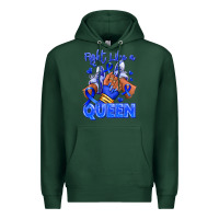 Sports Green fight like a queen navy blue colon cancer afro gir Premium Hoodie - RanaPortraitStore