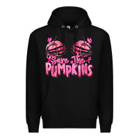 Black save the pumpkins breast cancer Premium Hoodie - RanaPortraitStore