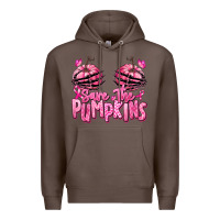 Coffee save the pumpkins breast cancer Premium Hoodie - RanaPortraitStore