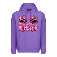 Purple save the pumpkins breast cancer Premium Hoodie - RanaPortraitStore