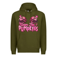 Army Green save the pumpkins breast cancer Premium Hoodie - RanaPortraitStore