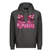 Charcoal Heather save the pumpkins breast cancer Premium Hoodie - RanaPortraitStore