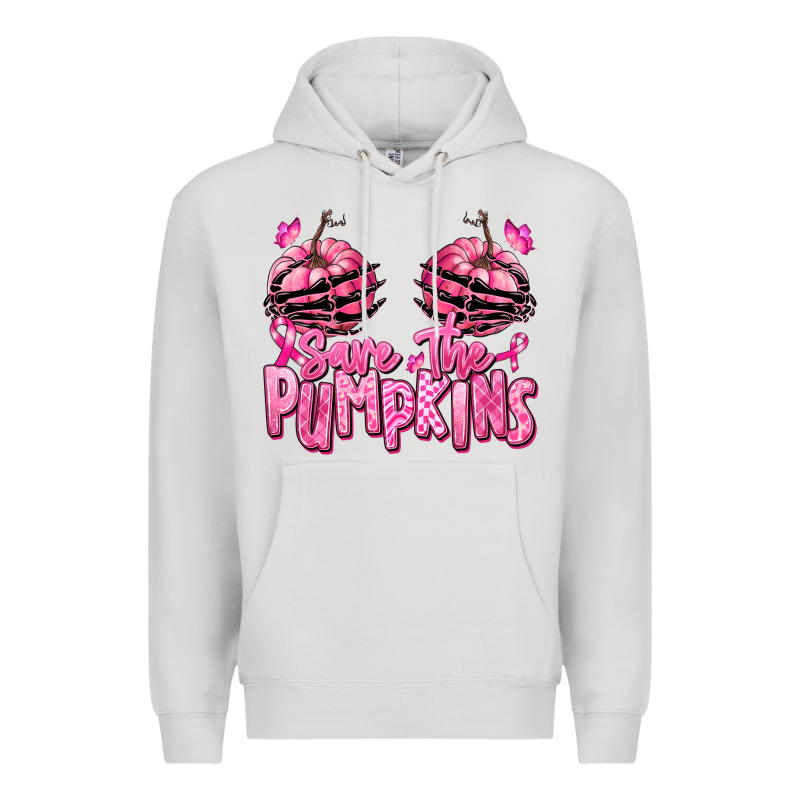 Save The Pumpkins Breast Cancer Premium Hoodie by RanaPortraitStore | Teevron