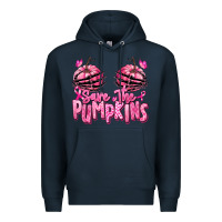 Navy save the pumpkins breast cancer Premium Hoodie - RanaPortraitStore