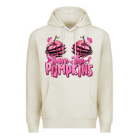 Oatmeal Heather save the pumpkins breast cancer Premium Hoodie - RanaPortraitStore