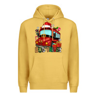 Antique Gold christmas bus driver Premium Hoodie - Zillion Design Studio