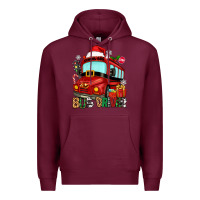 Burgundy christmas bus driver Premium Hoodie - Zillion Design Studio