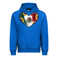 Cobalt Sunflower Mexican Flag Heart Urban Hoodie - RanaPortraitStore