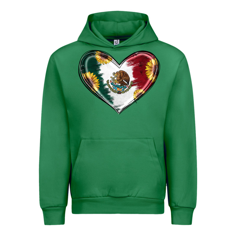 Sunflower Mexican Flag Heart Urban Hoodie by RanaPortraitStore | Teevron