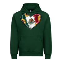 Forest Green Sunflower Mexican Flag Heart Urban Hoodie - RanaPortraitStore