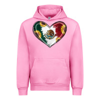 Fuchsia Pink Sunflower Mexican Flag Heart Urban Hoodie - RanaPortraitStore