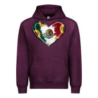Mauve Wine Sunflower Mexican Flag Heart Urban Hoodie - RanaPortraitStore