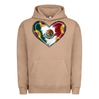 Pigment Burro Sunflower Mexican Flag Heart Urban Hoodie - RanaPortraitStore
