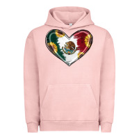 Pigment Salmon Sunflower Mexican Flag Heart Urban Hoodie - RanaPortraitStore