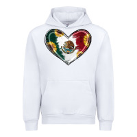White Sunflower Mexican Flag Heart Urban Hoodie - RanaPortraitStore