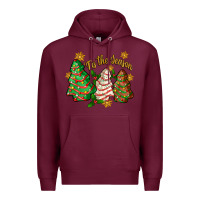 Burgundy 'tis the season christmas cake Premium Hoodie - Zillion Design Studio