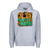 Heather Grey country music western Premium Hoodie - texasbilliewilder