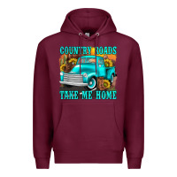 Burgundy country roads take me home western Premium Hoodie - texasbilliewilder