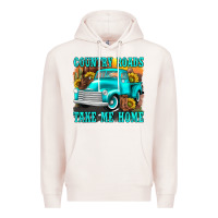 Pale Pink country roads take me home western Premium Hoodie - texasbilliewilder