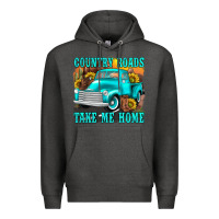 Charcoal Heather country roads take me home western Premium Hoodie - texasbilliewilder