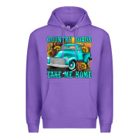 Purple country roads take me home western Premium Hoodie - texasbilliewilder