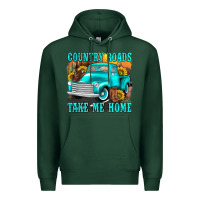 Sports Green country roads take me home western Premium Hoodie - texasbilliewilder