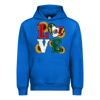 Cobalt Mexican Flag With Sunflowers Love Urban Hoodie - RanaPortraitStore