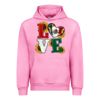 Fuchsia Pink Mexican Flag With Sunflowers Love Urban Hoodie - RanaPortraitStore