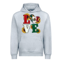 Heather Grey Mexican Flag With Sunflowers Love Urban Hoodie - RanaPortraitStore