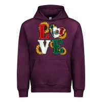 Mauve Wine Mexican Flag With Sunflowers Love Urban Hoodie - RanaPortraitStore